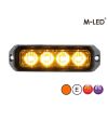 Blitzleuchte - M-Led - Pro 4 - Compact - 3.7" - 9.5cm - Klar - 26 Blitzmuster - Amber - R65 - 12V-24V