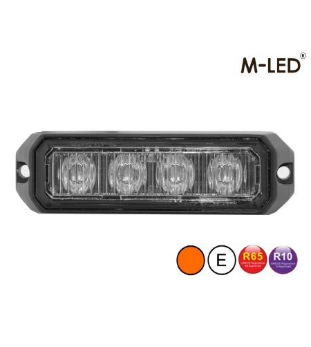Flitser - M-Led - Pro 4 - Compact - 3.7" - 9.5cm - Helder - 26 flitspatronen - Amber - R65 - 12V-24V