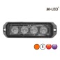 Warning light - M-Led - Pro 4 - Compact - 3.7" - 9.5cm - Clear - 26 flash patterns - Amber - R65 - 12V-24V Warning light - M-Led - Pro 4 - Compact - 3.7" - 9.5cm - Clear - 26 flash patterns - Amber - R65 - 12V-24V