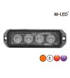 Warning light - M-Led - Pro 4 - Compact - 3.7" - 9.5cm - Clear - 26 flash patterns - Amber - R65 - 12V-24V
