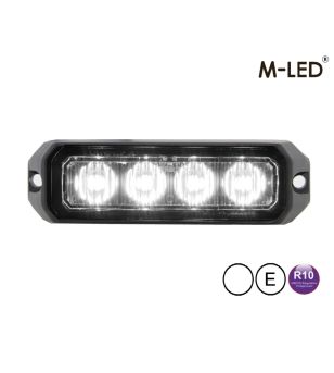 Blitzleuchte - M-Led - Pro 4 - Compact - 3.7" - 9.5cm - Klar - 26 Blitzmuster - Weiß - R65 - 12V-24V