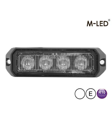 Blitzleuchte - M-Led - Pro 4 - Compact - 3.7" - 9.5cm - Klar - 26 Blitzmuster - Weiß - R65 - 12V-24V