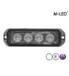 Warning light - M-Led - Pro 4 - Compact - 3.7" - 9.5cm - Clear - 26 flash patterns - White - R65 - 12V-24V
