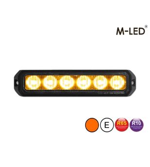 Blitzleuchte - M-Led - Pro 6 - Compact - 5" - 12.8cm - Klar - 26 Blitzmuster - Amber - R65 - 12V-24V