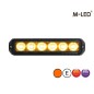 Warning light - M-Led - Pro 6 - Compact - 5" - 12.8cm - Clear - 26 flash patterns - Amber - R65 - 12V-24V Warning light - M-Led - Pro 6 - Compact - 5" - 12.8cm - Clear - 26 flash patterns - Amber - R65 - 12V-24V