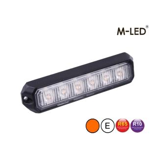 Blixtljus - M-Led - Pro 6 - Compact - 5" - 12.8cm - Klar - 26 blixtmönster - Bärnsten - R65 - 12V-24V -