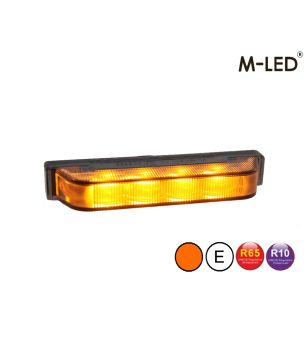 Blitzleuchte - M-Led - Ultra Thin - 3.8" - 9.6cm - Smoke - 22 Blitzmuster - Amber - R65 - 12V-24V