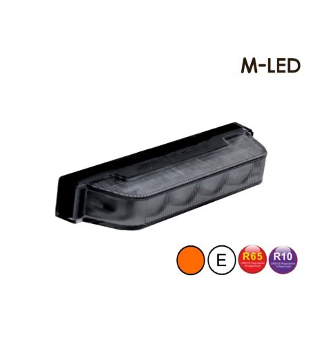 Flitser - M-Led - Ultra Thin - 3.8" - 9.6cm - Smoke - 22 flitspatronen - Amber - R65 - 12V-24V