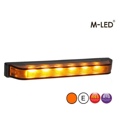 Blitzleuchte - M-Led - Ultra Thin - 5.3" - 13.5cm - Smoke - 22 Blitzmuster - Amber - R65 - 12V-24V