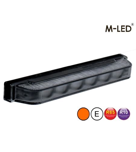 Warning light - M-Led - Ultra Thin - 5.3" - 13.5cm - Smoke - 22 flash patterns - Amber - R65 - 12V-24V