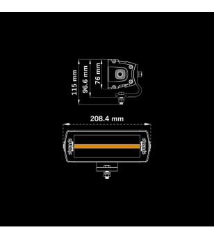 LED Light bar - Strands - Siberia - DR - 8.2" - 20.8cm - Smoke - Position light White/Amber - Driving