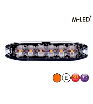 Flitser - M-Led - 5.1" - 13cm - Helder - Superdun - 26 flitspatronen - Amber - R65 - 12V-24V