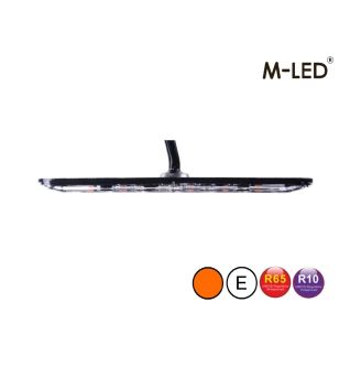 Warning light - M-Led - 5.1" - 13cm - Clear - Super thin - 26 flash patterns - Amber - R65 - 12V-24V