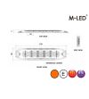 Blixtljus - M-Led - 5.1" - 13cm - Klar - Supertunn - 26 blixtmönster - Bärnsten - R65 - 12V-24V -