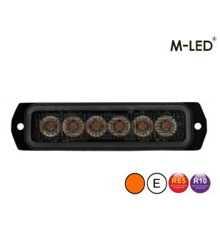 Blitzleuchte - M-Led - 4.4" - 11.3cm - Klar - Extra Hell - 25 Blitzmuster - Amber - R65 - 12V-24V