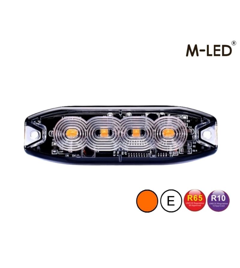 Blixtljus - M-Led - 3.9" - 9.8cm - Klar - Supertunn - 26 blixtmönster - Bärnsten - R65 - 12V-24V - Blixtljus - M-Led - 3.9" - 9.8cm - Klar - Supertunn - 26 blixtmönster - Bärnsten - R65 - 12V-24V -