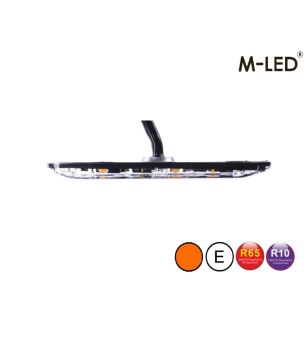Blixtljus - M-Led - 3.9" - 9.8cm - Klar - Supertunn - 26 blixtmönster - Bärnsten - R65 - 12V-24V -