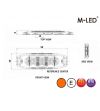 Warning light - M-Led - 3.9" - 9.8cm - Clear - Super thin - 26 flash patterns - Amber - R65 - 12V-24V