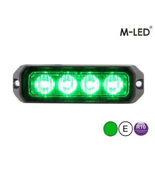 Blitzleuchte - M-Led - Pro 4 - Compact - 3.7" - 9.5cm - Klar - 26 Blitzmuster - Grün - 12V-24V