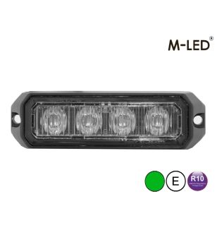 Blixtljus - M-Led - Pro 4 - Compact - 3.7" - 9.5cm - Klar - 26 blixtmönster - Grön - 12V-24V -