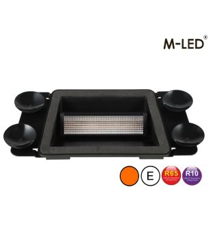 Blixtljus - M-Led - Fönster - 6.5" - 16.5cm - Klar - Sugkoppar - 19 blixtmönster - Bärnsten - R65 - 12V-24V - 