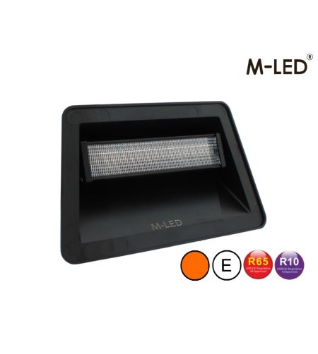 Warning light - M-Led - Window - 6.5" - 16.5cm - Clear - Suction cups - 19 flash patterns - Amber - R65 - 12V-24V