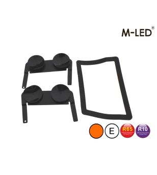 Flitser - M-Led - Raam - 6.5" - 16.5cm - Helder - Zuignappen - 19 flitspatronen - Amber - R65 - 12V-24V