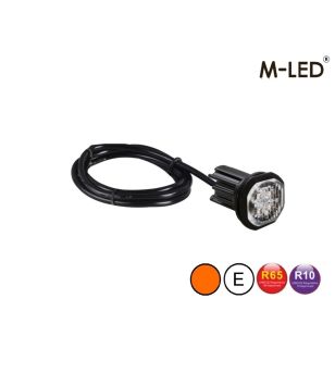 Warning light - M-Led - HideAway - 1.6" - 4.1cm - Clear - 21 flash patterns - Amber - R65 - 12V-24V