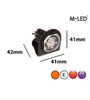 Blitzleuchte - M-Led - HideAway - 1.6" - 4.1cm - Klar - 21 Blitzmuster - Amber - R65 - 12V-24V