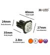 Blitzleuchte - M-Led - HideAway - 1.6" - 4.1cm - Klar - 21 Blitzmuster - Amber - R65 - 12V-24V