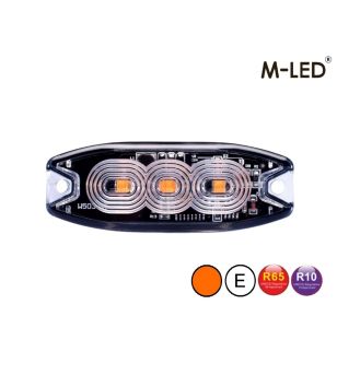 Flitser - M-Led - 3.2" - 8.1cm - Helder - Superdun - 26 flitspatronen - Amber - R65 - 12V-24V