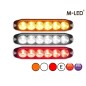 Warning light - M-Led - 4.6" - 11.8cm - Clear - Tricolor - 20 flash patterns - White/Amber/Red - R65 - 12V-30V Warning light - M-Led - 4.6" - 11.8cm - Clear - Tricolor - 20 flash patterns - White/Amber/Red - R65 - 12V-30V