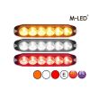 Warning light - M-Led - 4.6" - 11.8cm - Clear - Tricolor - 20 flash patterns - White/Amber/Red - R65 - 12V-30V