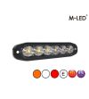 Blixtljus - M-Led - 4.6" - 11.8cm - Klar - Trefärgad - 20 blixtmönster - Vit/Bärnsten/Röd - R65 - 12V-30V -