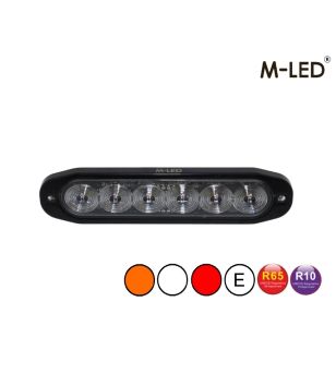 Blitzleuchte - M-Led - 4.6" - 11.8cm - Klar - Dreifarbig - 20 Blitzmuster - Weiß/Amber/Rot - R65 - 12V-30V 