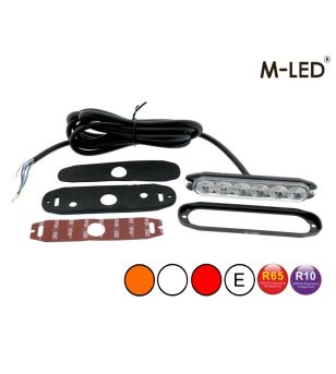 Flitser - M-Led - 4.6" - 11.8cm - Helder - Driekleurig - 20 flitspatronen - Wit/Amber/Rood - R65 - 12V-30V