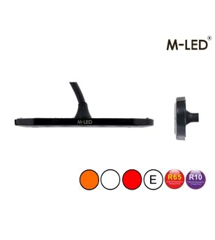 Warning light - M-Led - 4.6" - 11.8cm - Clear - Tricolor - 20 flash patterns - White/Amber/Red - R65 - 12V-30V