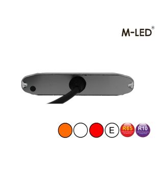 Warning light - M-Led - 4.6" - 11.8cm - Clear - Tricolor - 20 flash patterns - White/Amber/Red - R65 - 12V-30V