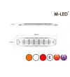Blitzleuchte - M-Led - 4.6" - 11.8cm - Klar - Dreifarbig - 20 Blitzmuster - Weiß/Amber/Rot - R65 - 12V-30V