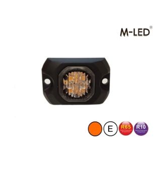 Blixtljus - M-Led - HideAway - 2.2" - 5.5cm - Klar - 23 blixtmönster - Bärnsten - R65 - 12V-24V -