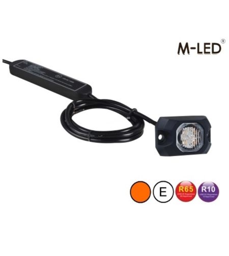 Blitzleuchte - M-Led - HideAway - 2.2" - 5.5cm - Klar - 23 Blitzmuster - Amber - R65 - 12V-24V