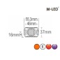 Warning light - M-Led - HideAway - 2.2" - 5.5cm - Clear - 23 flash patterns - Amber - R65 - 12V-24V Warning light - M-Led - HideAway - 2.2" - 5.5cm - Clear - 23 flash patterns - Amber - R65 - 12V-24V