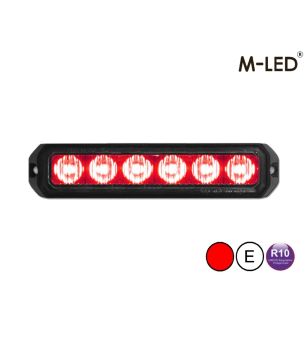 Blixtljus - M-Led - Pro 6 - Compact - 5" - 12.8cm - Klar - 26 blixtmönster - Röd - 12V-24V -