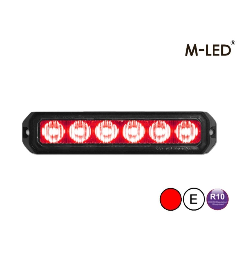 Blixtljus - M-Led - Pro 6 - Compact - 5" - 12.8cm - Klar - 26 blixtmönster - Röd - 12V-24V - Blixtljus - M-Led - Pro 6 - Compact - 5" - 12.8cm - Klar - 26 blixtmönster - Röd - 12V-24V -