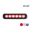 Warning light - M-Led - Pro 6 - Compact - 5" - 12.8cm - Clear - 26 flash patterns - Red - 12V-24V