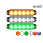 Warning light - M-Led - 4.6" - 11.8cm - Clear - Tricolor - 20 flash patterns - White/Amber/Green - R65 - 12V-30V Warning light - M-Led - 4.6" - 11.8cm - Clear - Tricolor - 20 flash patterns - White/Amber/Green - R65 - 12V-30V