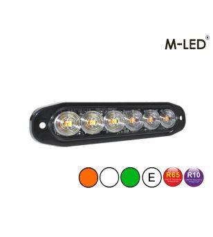 Flitser - M-Led - 4.6" - 11.8cm - Helder - Driekleurig - 20 flitspatronen - Wit/Amber/Groen - R65 - 12V-30V