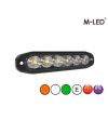 Blixtljus - M-Led - 4.6" - 11.8cm - Klar - Trefärgad - 20 blixtmönster - Vit/Bärnsten/Grön - R65 - 12V-30V -
