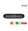 Warning light - M-Led - 4.6" - 11.8cm - Clear - Tricolor - 20 flash patterns - White/Amber/Green - R65 - 12V-30V