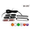 Blixtljus - M-Led - 4.6" - 11.8cm - Klar - Trefärgad - 20 blixtmönster - Vit/Bärnsten/Grön - R65 - 12V-30V -